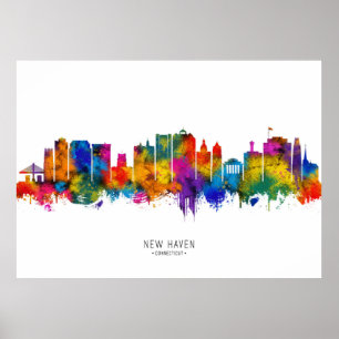 New Haven Skyline Poster