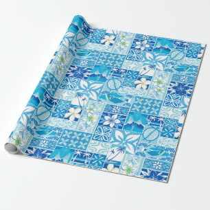 New Hawaiian Motif - blue Wrapping Paper