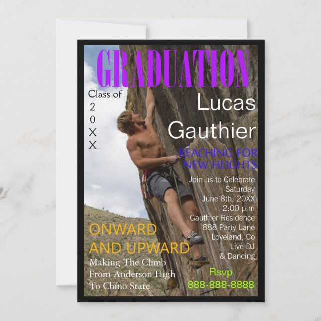 New Heights Graduation Magazine Cover Invite (Front)