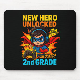 New Hero Unlocked 2nd Grade Gamer Kids Tee Mouse Mat
