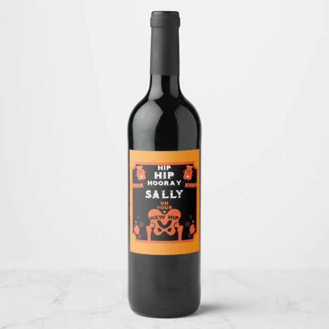 New Hip Get Well Wine Label (Front)