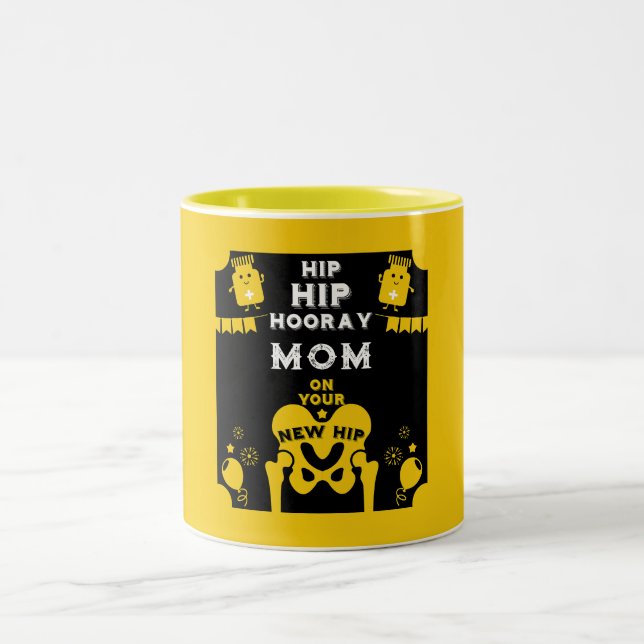 New Hip Replacement Get Well Two-Tone Coffee Mug (Center)
