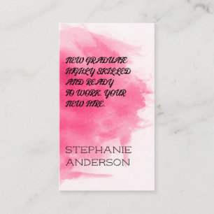 New Hire   Watercolor Texture Business Card
