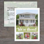 New Home 5 Photo Change of Address We've Moved Announcement Postcard<br><div class="desc">Share the joyful news of your new home with stylish custom photo collage moving announcement postcards. Pictures and all text on this template are simple to personalize. The wording "We've Moved" can be customized to "I" for a single person, or other text of your choice. (IMAGE PLACEMENT TIP: An easy...</div>