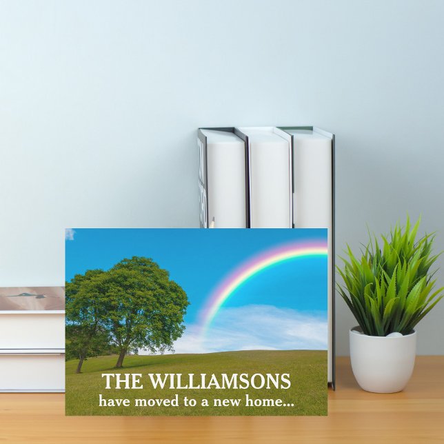 New Home Address Beautiful Rainbow Photo Moving Announcement (Creator Uploaded)
