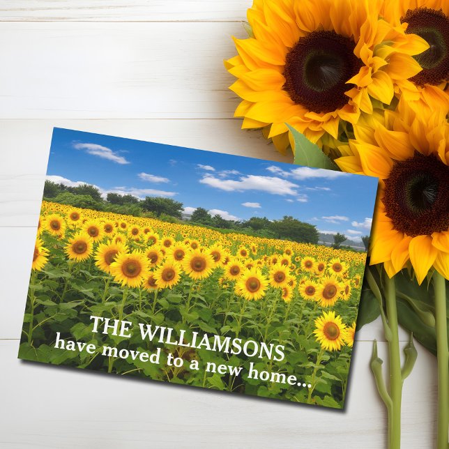 New Home Address Change Pretty Sunflowers Moving Announcement (Creator Uploaded)
