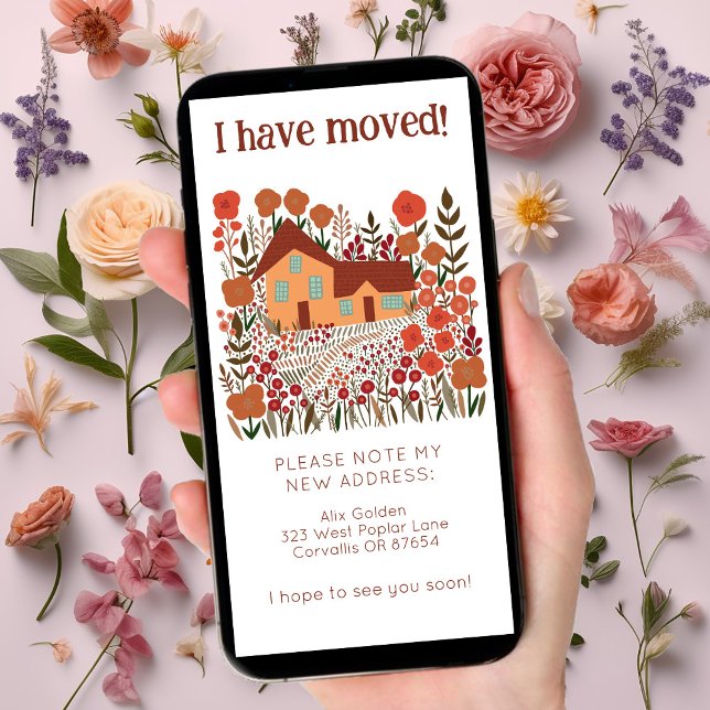 New Home Address Cute Farmhouse Tree-Free Card (New Home Address Change We Have Moved Cute Rustic Farmhouse Tree-Free eCard Digital Announcement)