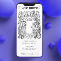 New Home Address Cute Garden Door Tree-Free Card
