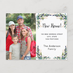 New home address eucalyptus photo postcard