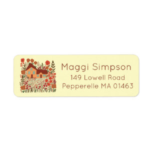 New Home Address Labels Farmhouse Flowers