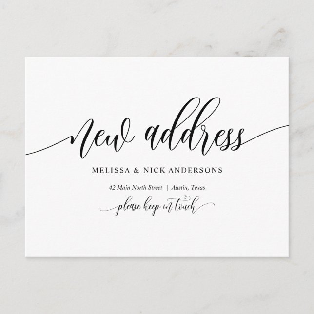 New Home Address, Moving Announcement Postcard (Front)