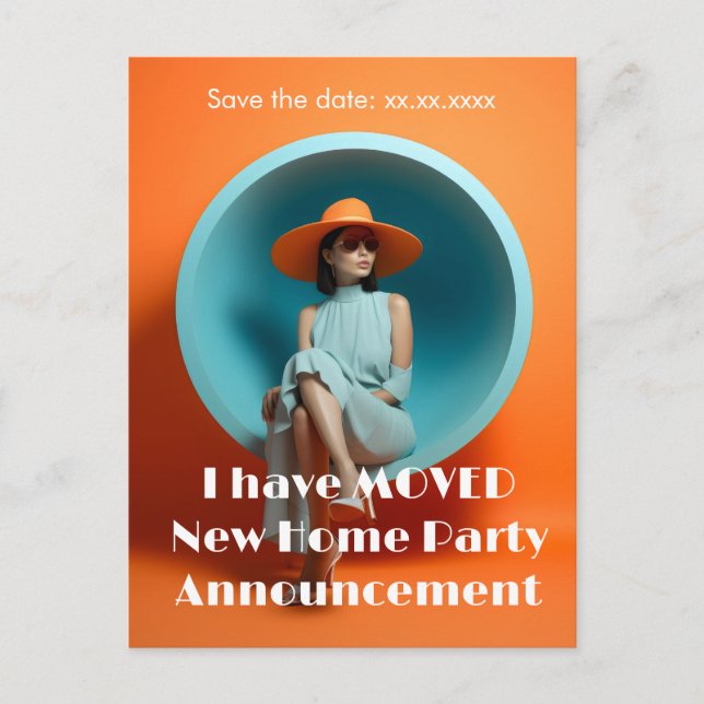 New Home Address Party Announcement Postcard (Front)