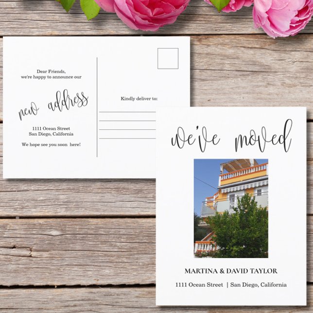  New Home Address Photo Moving  Announcement Postcard (Creator Uploaded)