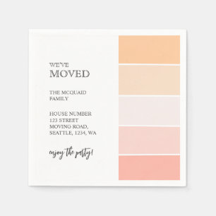 New Home address pink peach announcement party Napkin