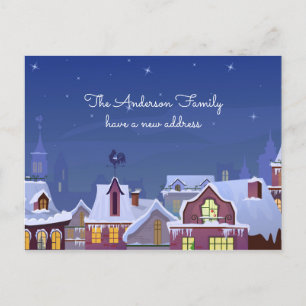 New Home Address Winter We've Moved Christmas Announcement Postcard