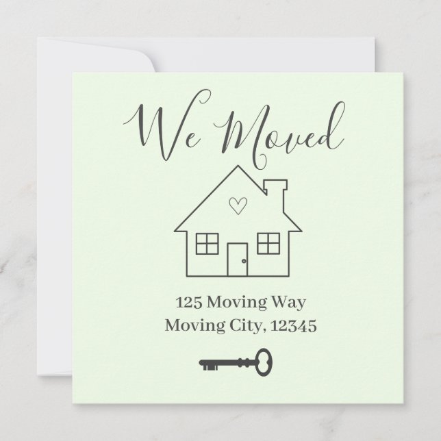 New home and key moving Announcement (Front)