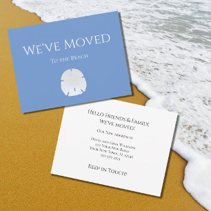 New Home Beach Sand Dollar Blue Moving  Announcement