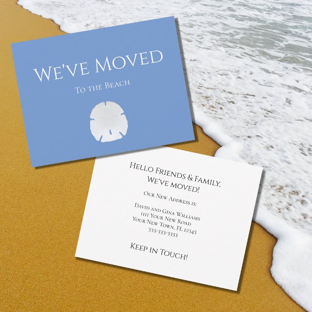 New Home Beach Sand Dollar Blue Moving  Announcement (Creator Uploaded)