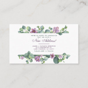 New Home Botanical We’ve Moved Eucalyptus Announce Business Card