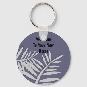 New Home Buyer Leaf Silhouette Realtor Key Ring