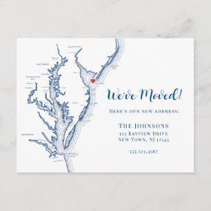 New Home Cape May New Jersey Map Moving Announcement Postcard
