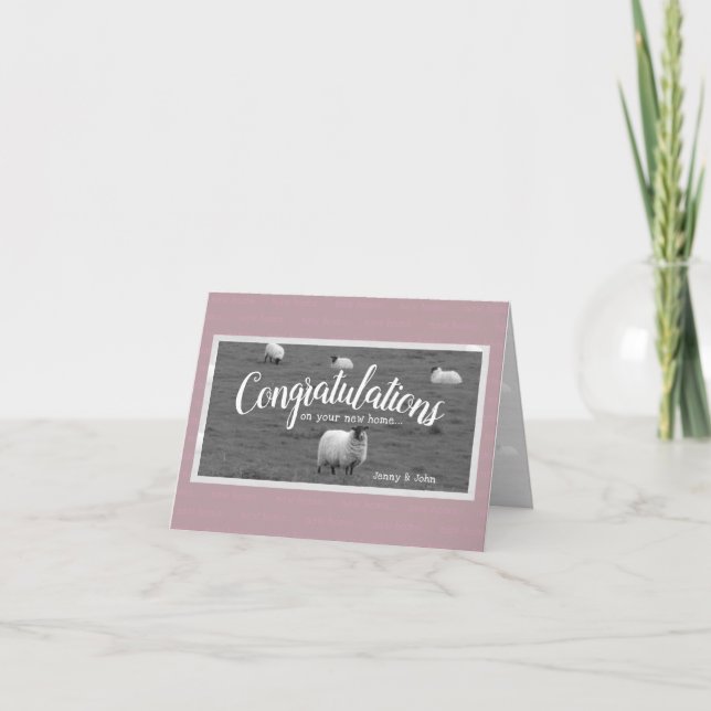 New home card, moving to the country sheep card (Front)