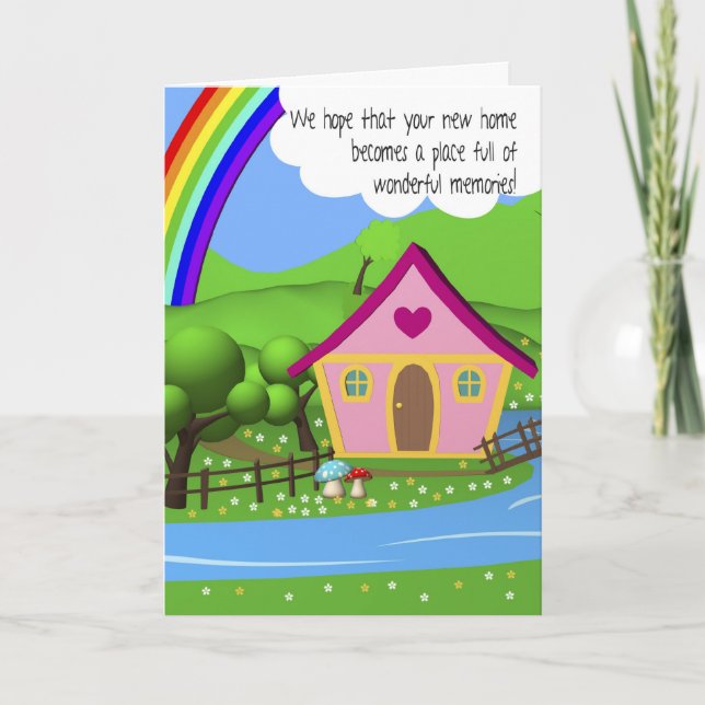 New Home Cartoon House Greeting card (Front)