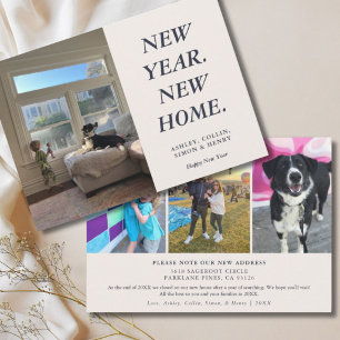 New Home Change of Address 4 Photo New Year Holiday Card