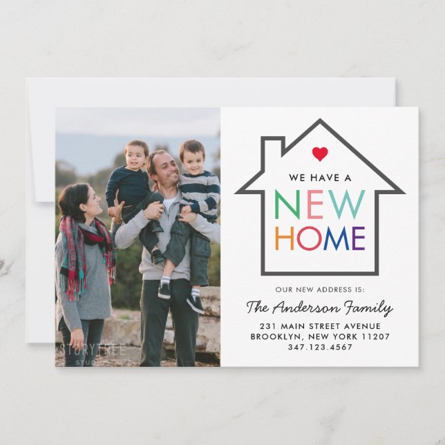 New Home Change of Address House Photo Moving Announcement (Front)