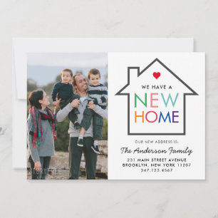 New Home Change of Address House Photo Moving Announcement