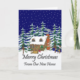 New Home Christmas Cabin Holiday Card