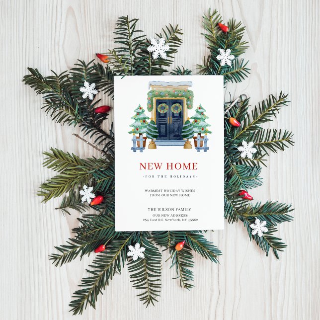 New Home Christmas Door New Address Moving  Holiday Card (New Home Christmas Door New Address Moving Holiday Card)