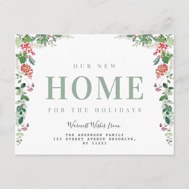 New Home christmas holiday announcement Postcard (Front)
