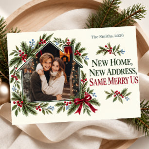 New Home Christmas Moving Announcement Photo