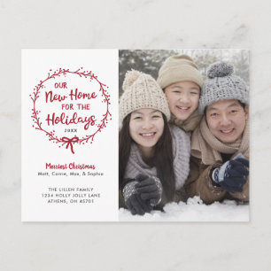 New Home Christmas Moving Announcement Postcard
