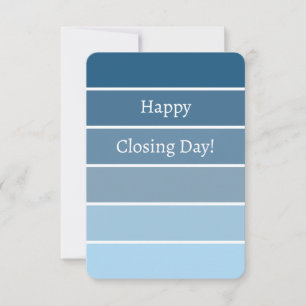 New Home Closing Congratulations Blue Paint Chip Card