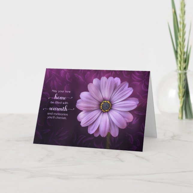 New Home Congratulations Purple Daisy Card (Front)