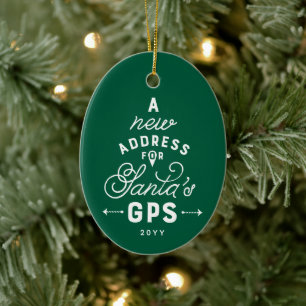 New home cute green one photo Christmas Ceramic Tree Decoration