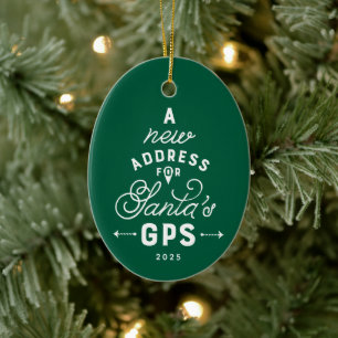 New home cute green one photo Christmas Ceramic Tree Decoration