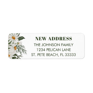 New Home Daisy Floral Return Address