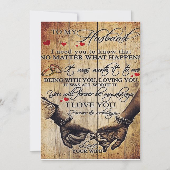 New Home Decor Gift | To My Husband Letter Holiday Card (Front)