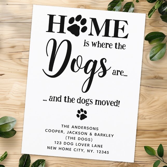 New Home Dogs We've Moved Cute Pet Dog Moving Announcement Postcard (Creator Uploaded)