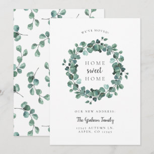 New Home Eucalyptus Wreath Moving Announcement