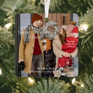 New Home Family photo Christmas magazine cover Metal Tree Decoration