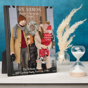 New Home  Family photo Christmas magazine cover Plaque