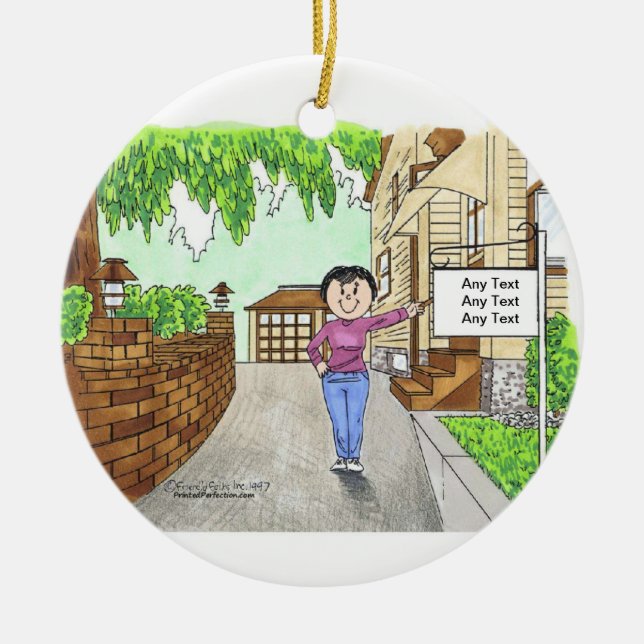 New Home - Female Ceramic Tree Decoration (Front)