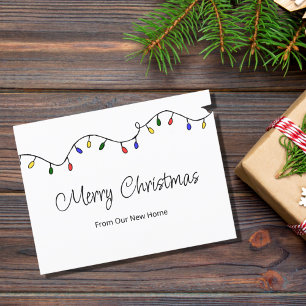 New Home Festive Christmas Lights Moving   Announcement Postcard