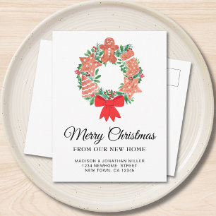 New Home Festive Christmas Moving Announcement Postcard