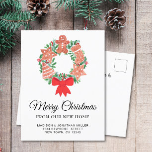 New Home Festive Christmas Moving  Announcement Postcard