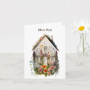 New Home Flower Art Card